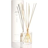 Brooklyn Candle Studio Reed Scent Diffuser - Italia - Relaxing Oil Diffuser, Cardamom, Vanilla & Orange Blossom Fragrance, 8 Rattan Diffuser Reeds, Clean Ingredients - 4.4oz