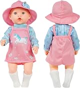 Aolso Baby Doll Clothes 14-18 Inch Dresses Set with Coat Hanger Pink-Blue view 4