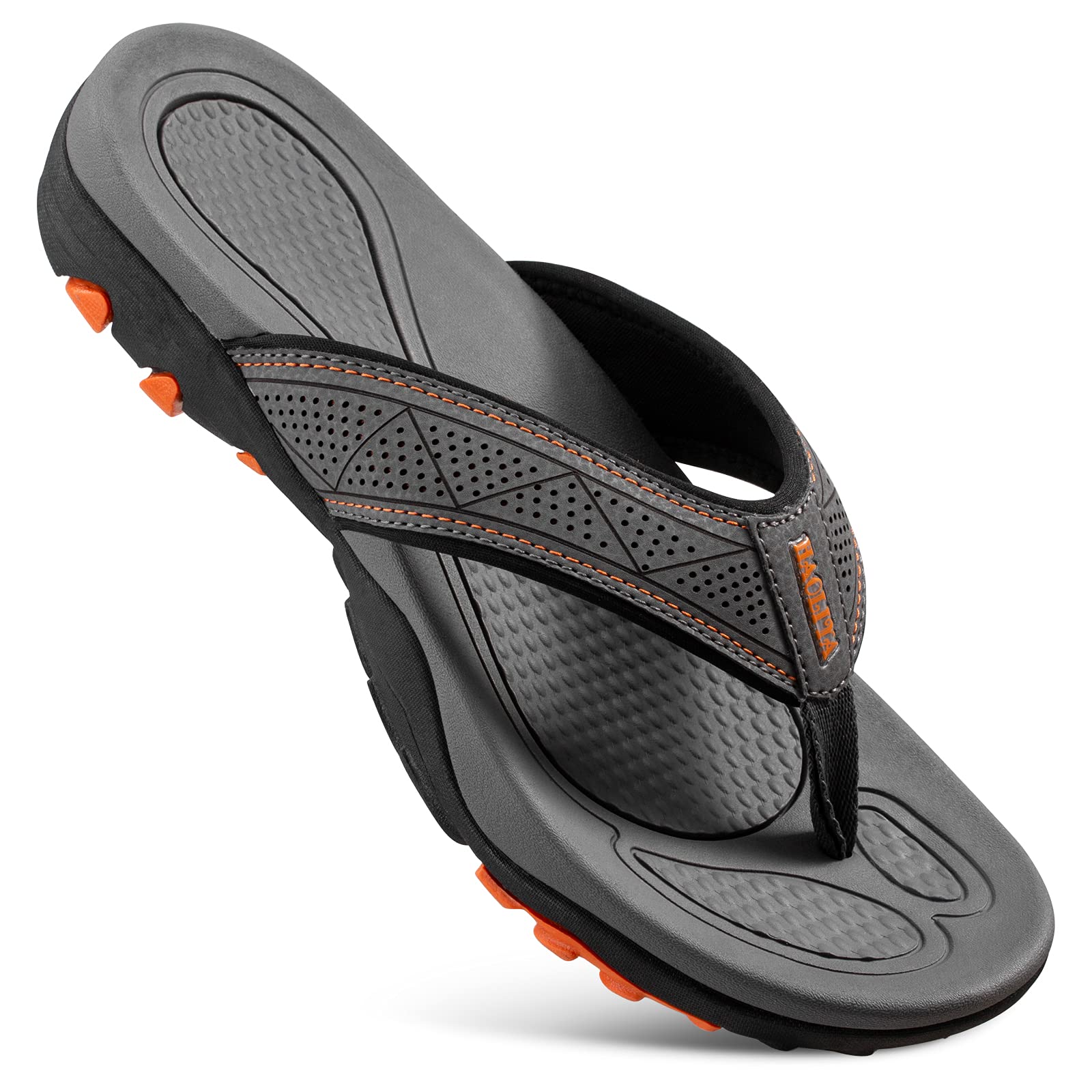 HAOLIRA Herren Flip Flops Zehentrenner Comfy Rutschsicher Sommer Beach Sandalen Outdoor Surfen Badelatschen (N1 Grau 43 EU)