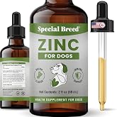 Zinc for Dogs - Liquid Dog Zinc Supplement for Immune Support, Healthy Skin &amp; Coat - 15 mg Zinc Per Serving - Bacon Flavor - 2oz