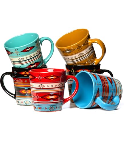 Amazon.com | NU TRENDZ Southwest Ceramic Coffee Mug with Handle, Ceramic  Tea Cup for Office and Home, for Cappuccino, Tea, Cocoa, Cereal, Hot  Chocolate: Espresso Cups