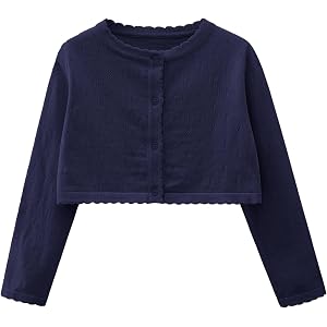 Hvididan Girls Cardigan Sweater Bolero Shrug Toddler Cardigans Crop Top | Long sleeve, Crew neck, Crop top, Shrug, Button, Co