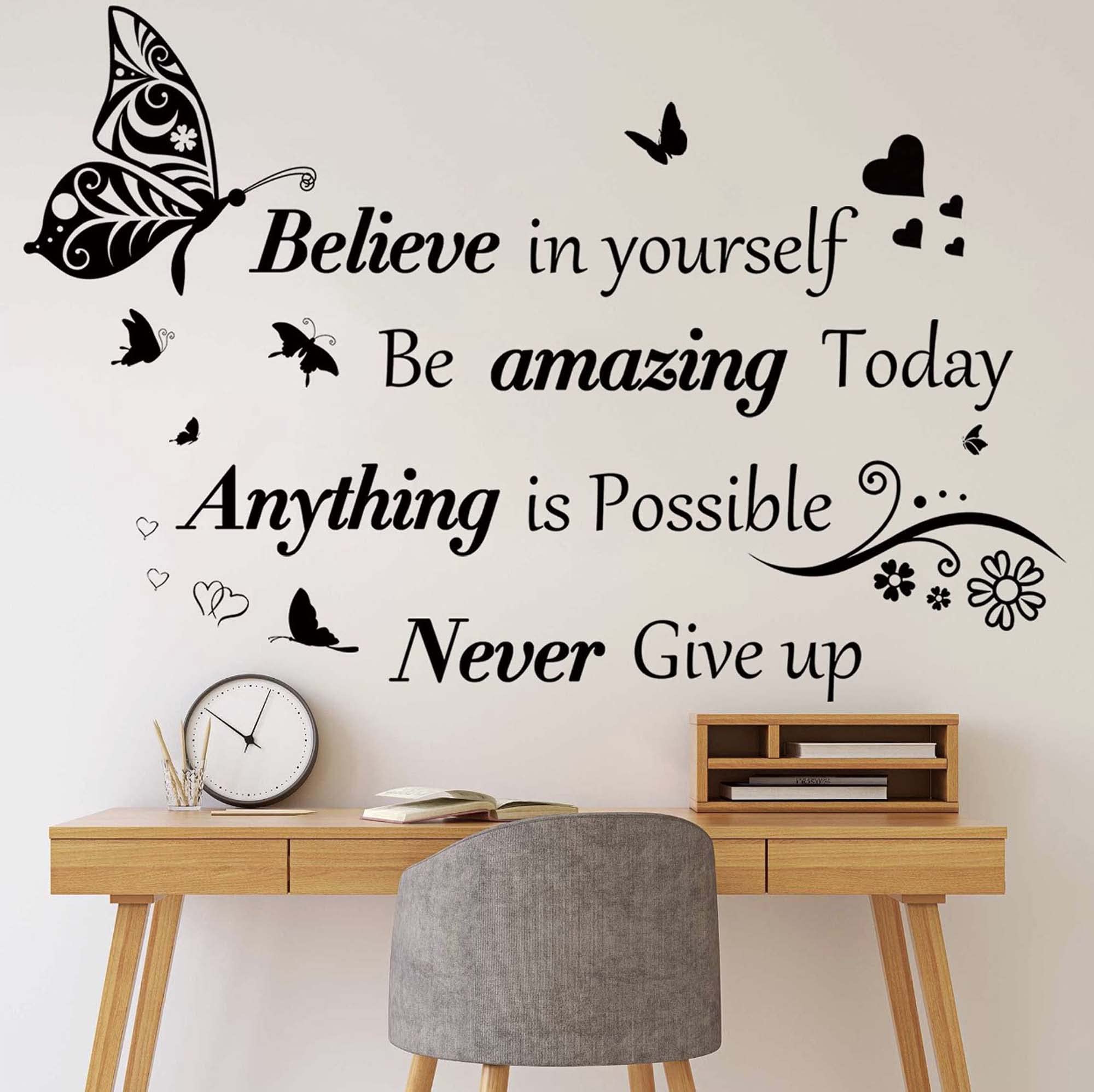 Motivational Saying Wall Stickers Removable Saying Wall Stickers Art Sticker/Decal Home Door Decoration Quote Wall Art DIY Mural Decor
