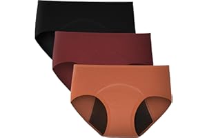 INNERSY Womens Period Underwear Cotton Leakproof Panties Menstrual Briefs 3 Pack