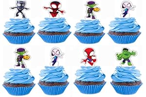 LOSEDE 24pcs Cupcake, Cake Toppers, Cake Decorations, Birthday Party Supplies Decorations