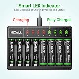 HiQuick 16 x AAA 1100mAh Rechargeable Batteries & 8-Bay Charger Combo view 6