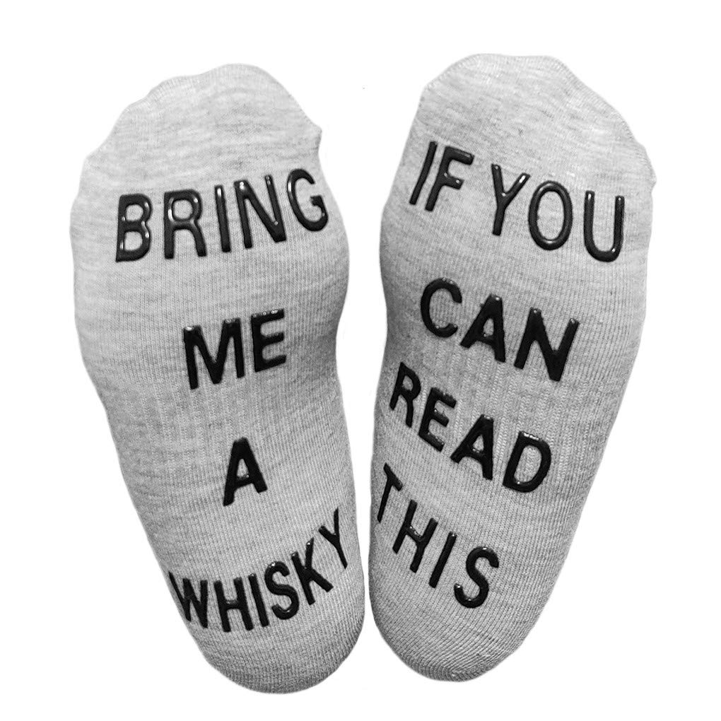 Himozoo If You Can Read This Bring Me Beer Whisky Socks Luxury Cotton Novelty Socks - Perfect Gag Gift or Funny Birthday Present Idea (Grey-Bring Me A Whisky)…