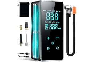 LAMFURART Tire Inflator Portable Air Compressor-18000mAh & 150PSI Portable Tire Inflator-Air Pump Cordless for Car,Motorcycle, Bike, Ball-Electric Air Compressor with Tire Gauge, Touch Screen