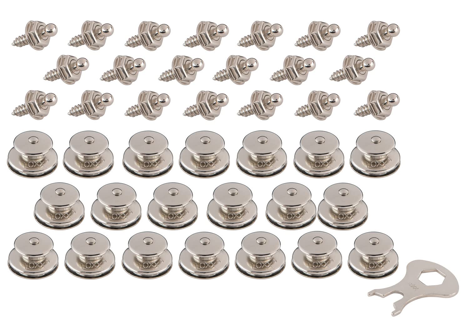 New Marine Loxx Set of 20 Tops + Tapping Screws 4.2 x 10 + Key