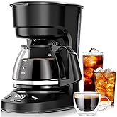 Kismile 5-Cup Drip Coffee Maker, LED Display, Timer,Anti-Drip &amp; Shut-Off | Small Coffee Maker with Dry-Boil Protection, Removable Funnel, Compact, Ideal for Home &amp; Office