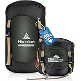 Hikenture Compression Sack for Sleeping Bag, Upgrade Anti-Tear Nylon Sleeping Bag Stuff Sack, 10L/14L/20L/30L Water-Resistant Compression Bag, Storage Bag