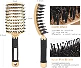 URAQT Boar Bristle Paddle Hair Brush for All Hair Types Red view 3
