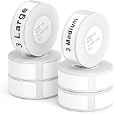 Label Maker Tape NIIMBOT D11 6 Rolls Adapted Cable Print Paper Standard Laminated Office Labeling Tape Replacement for D11 Machine Oil Proof Waterproof Tearproof