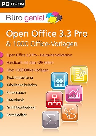 Büro Genial Open Office 33 Pro 1000 Office Vorlagen Amazonde