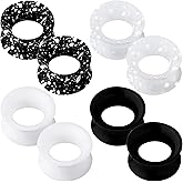 OUFER 8PCS Silicone Ear Gauges Flexible Ear Tunnels Plugs Stretchers Expander Double Flared Flesh Ear Piercing Jewelry for Women Men