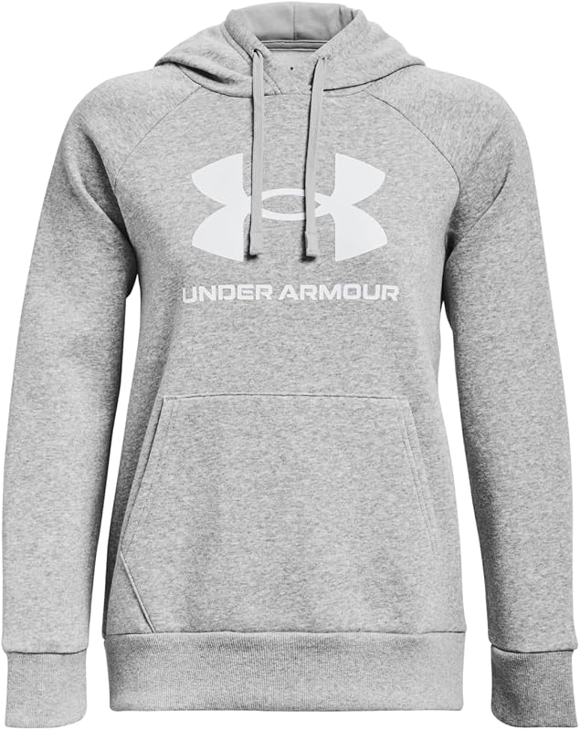 Damen UA Rival Fleece Big Logo Hoodie, weicher und warmer Kapuzenpullover, leichter Damen Hoodie mit Kängurutasche vorne