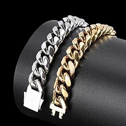 18K men's gold bracelet with Cuban style design and