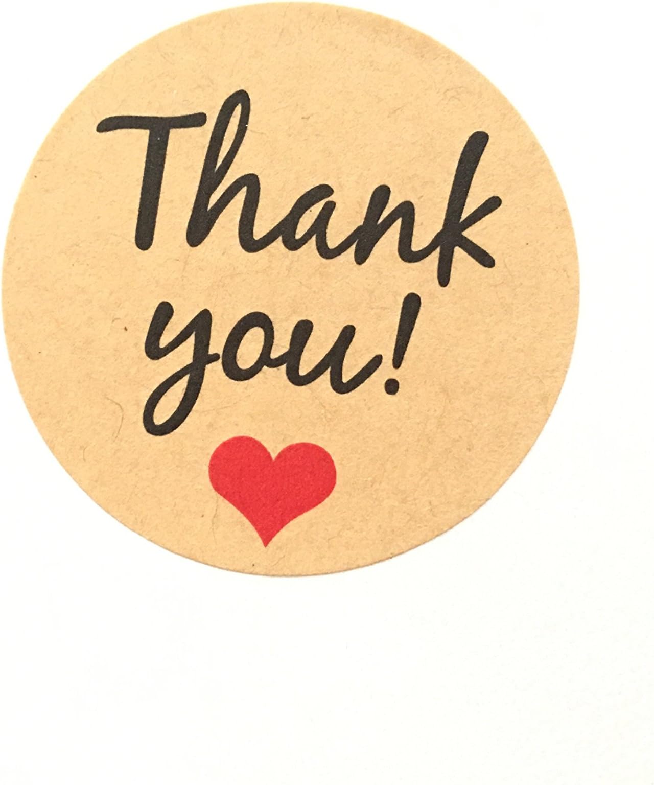 Timemorry 504 pcs Kraft Paper Thank You Sticker Seal Labels with Red Hearts for Thanksgiving/Christmas/New Year Gift Bags Packaging envelopes, Brown