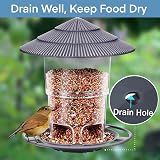WLLKOO Bird Feeders for Outdoors 2 Pack Adjustable Hanging Plastic Bird Feeder view 5