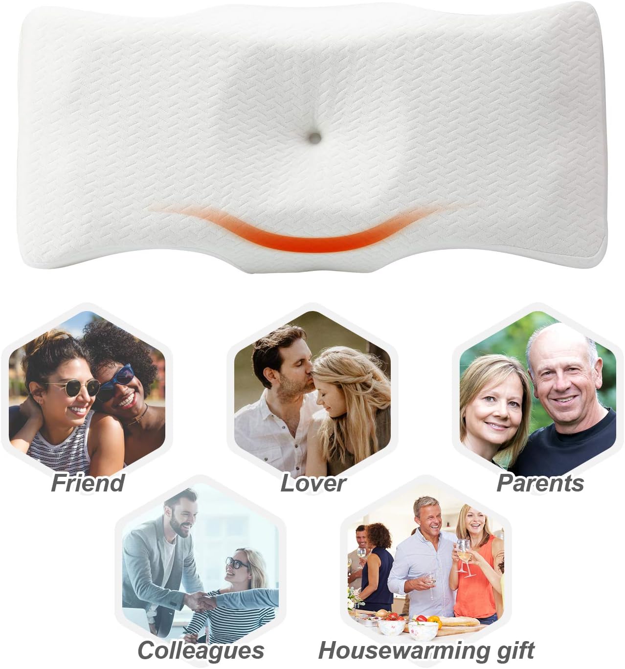 KUIENSI Memory Foam Cervical Contour Orthopedic Pillow, for Sleeping Neck and Shoulder Pain Relief, Ergonomic Dream Pillow with Two Heights to Meet The Many Needs for Side, Back, Stomach Sleeper: Home & Kitchen