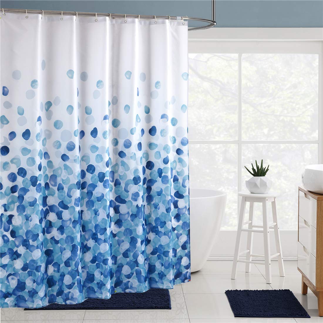 X-Labor Waterproof Shower Curtain 240 x 200 cm Thick Textile Anti-Mould Includes 12 Shower Curtain Rings Washable Bath Curtain 240 x 200 cm, Muster-a, 180x200cm (BxH)