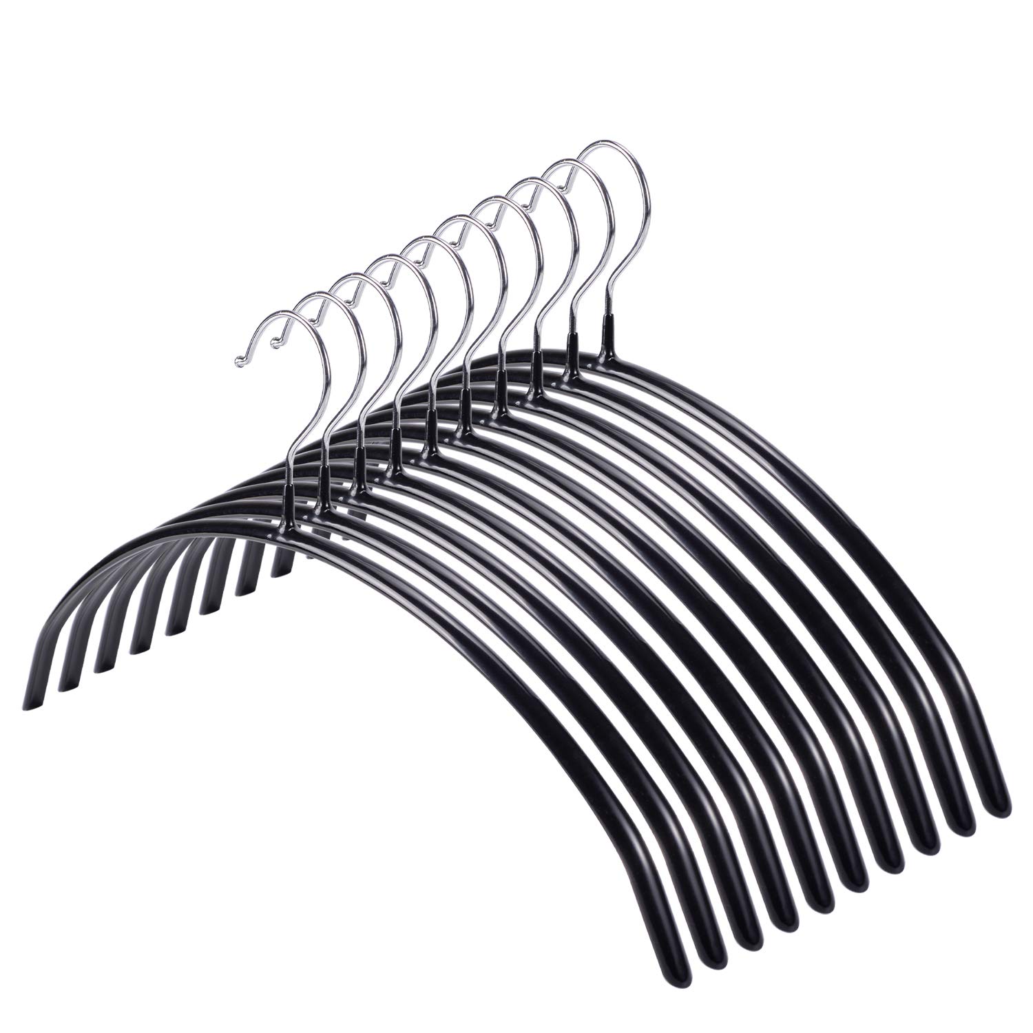 Cozyone ハンガー スーツハンガー 10本組 ジャケットハンガーすべらない 滑らないハンガー 洗濯物干し スリム ジャケット 収納 頑丈 衣類が滑り落ちない 型崩れ防止 乾湿両用(ブラック,10本組)商品画像