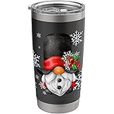 Christmas Snowman Gnome Couple For Mom Aesthetic Snowflake Stainless Steel Insulated Tumbler