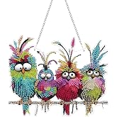 NQRSBUI DIY Hanging Diamond Art Kits for Adults, Bird Double Sided Diamond Art Painting Suncatchers Pendants, Crystal Gem Craft Painting Kit for Home Garden Wall Decor Gift (Bird)