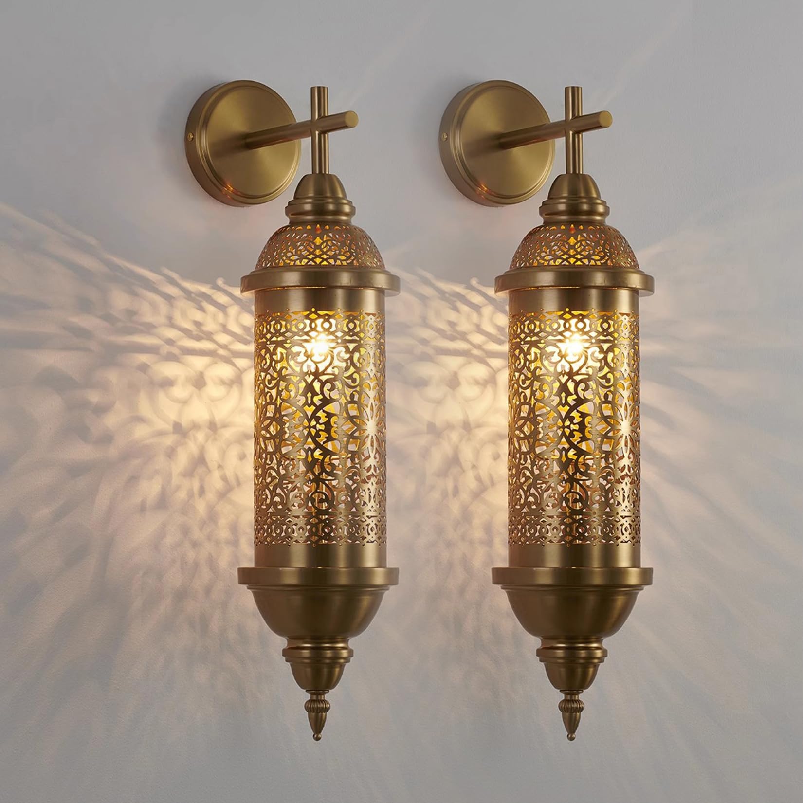Photo 1 of Turkish Moroccan Wall Lamp Antique Indian Wall Sconces Metal Lantern Wall Light for Bedroom Bedside Porch Restaurant Bar Hallway Living Room Bathroom Home,Arabian Lamp W5 XH24, 1pcs