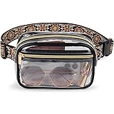 Clear Fanny Pack Stadium Approved，Bunnychill Clear Belt Bag Cross Body Bag for Women Men Transparent Waist Bag Crossbody Purse with Adjustable Belt for Sports, Beach, Events, Concerts, Festivals