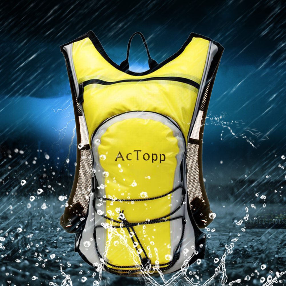 AcTopp Hydration Pack - 4L Hydration Backpack and 2L Bladder Bag, Waterproof and Adjustable Straps with FDA Approved Hydration Bladder, Best for Cycling Running Hiking Jogging