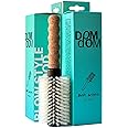 Nylon Boar Bristle Hair Brush - Round Blowout Brush, Medium 2.3" Barrel, Anti Static, Cork Comfort Grip Handle