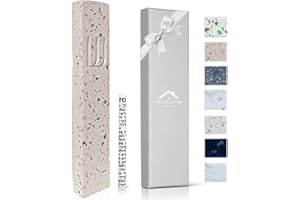 A&S MEZUZOT A&S Modern Stone Mezuzah Case Design, Mezuza Cover for Scroll Protection, Easy Peel and Stick Houswarming Gift and Home Blessing (Terrazzo Beige, 5 Inches)