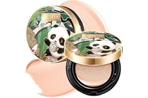 CATKIN Panda Land Full Coverage Cushion Fondation, Breathable Hydrating Nourishing Poreless Face Makeup Save for Sensitive Skin,Sheer Finish (C02 Light Beige)