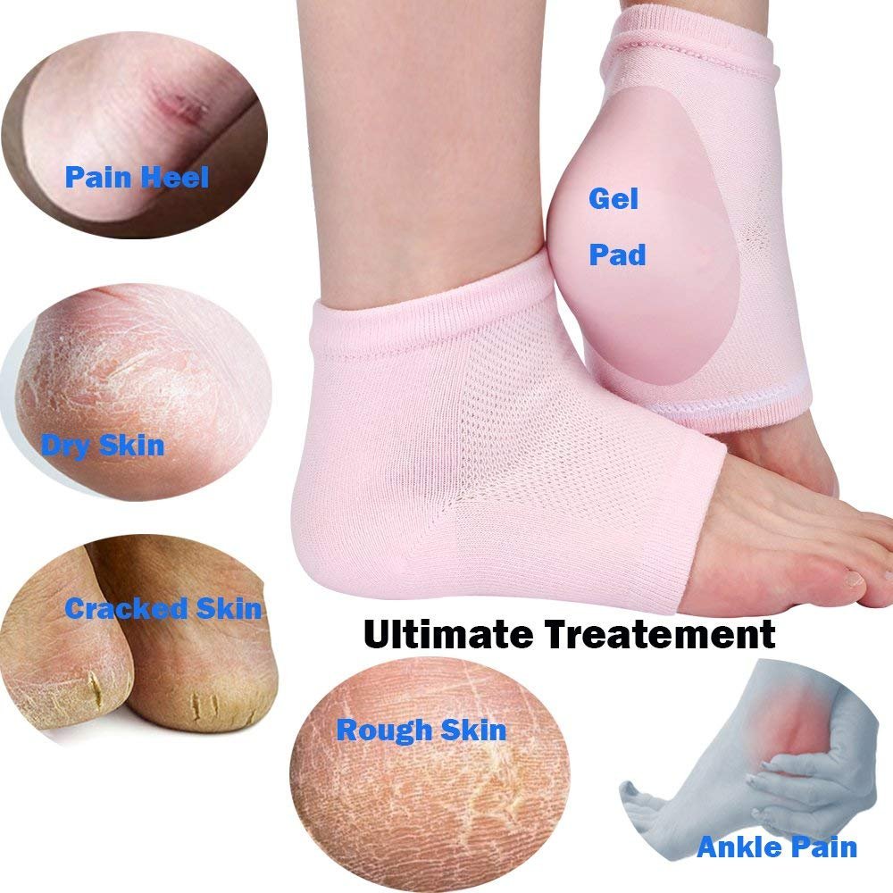 Codream Vented Moisturizing Socks Lotion Gel for Dry Cracked Heels, Spa Gel Socks Humectant Moisturizer Heel Balm Foot Treatment Care Heel Softener Compression 2 Pairs : Beauty