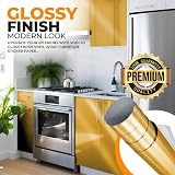 vgoltd Gloss Self-Adhesive Vinyl Wrap 60 x 1000 cm Gold Furniture Sticker view 6