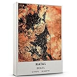 Natal Map Poster, Brazil Map Art Poster, Map Decor