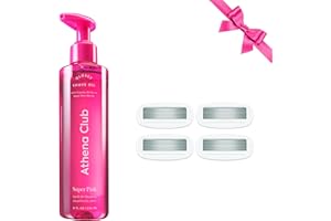 Athena Club Women's Shave Kit, Glossy Shave Oil, Super Pink + 4 Razor Blade Refills