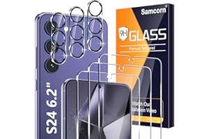 LETOSAN [3+3 Pack] for Samsung Galaxy S24 Screen Protector, 9H Tempered Glass, Ultrasonic Fingerprint Compatible, HD Clear Case Friendly for Samsung S24 Glass Screen Protector 5G