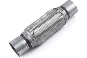 2.5 inch Exhaust Flex Pipe - RP Remarkable Power, 2.5 ID x 12 Length Flexible Pipe, Stainless Steel Double Braid Heavy Duty Universal Muffler Tube RK7546 Automobile Replacement part