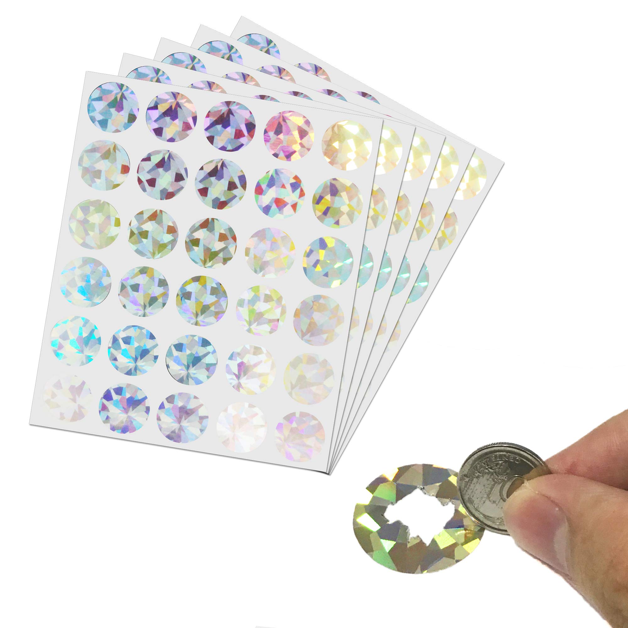 150 Stickers, 2.5 cm Scratch Off Stickers, Shiny Holographic