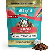 Solid Gold Air Dried Dog Food Topper &amp; Treats for Picky Eaters, Beef, 4oz | Healthy Dog Treats w/Real Protein &amp; Superfoods - Serve as a Complete Meal, Topper or Treats - Supports Muscle &amp; Digestion
