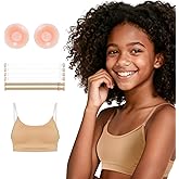 Sanmsoner Adjustable Dance Bra for Girls Ballet Gymnastics Sports,Lining with Silicone Pads