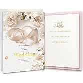 TzenvoGift Wedding Card for Bride and Groom &ndash; Congratulations on your Wedding Double-Layer Cards with gold foil