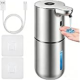 Automatic Soap Dispenser, Hand Soap Dispenser 12.8oz/380ml Smart Rechargeable, Liquid Soap Dispensers with 6-Level Touchless, Wall Mounted or Countertop Dish Soap Dispensing for Bathroom &amp; Kitchen