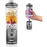 Ninja Blast Max, Portable & Personal Blender + Twist & Go, Smoothie, Blend, Ice Crush, 3 Programs, Cordless, 22 oz removable Vessel, Dishwasher Safe, Leakproof, Grey, BC251GY