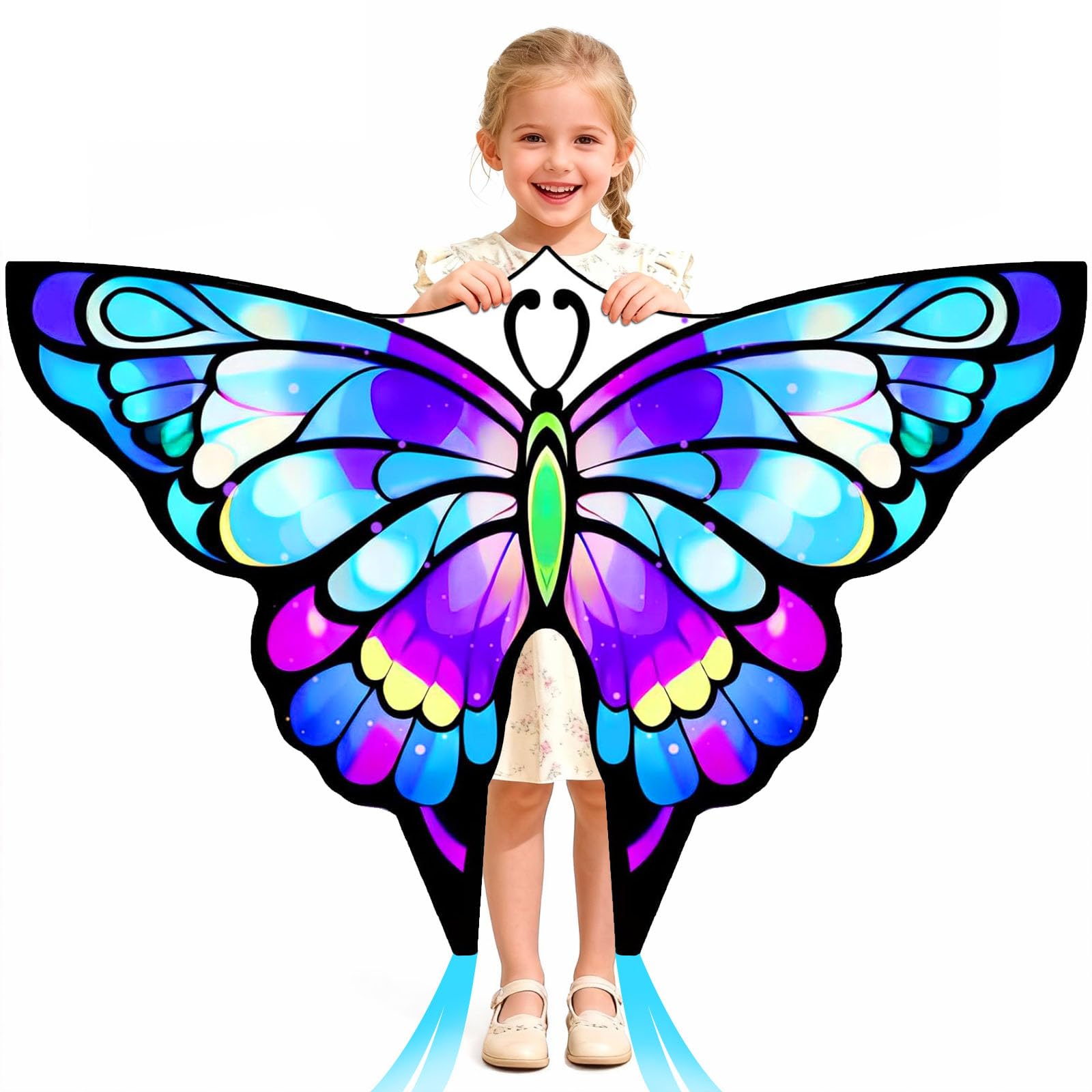 Simxkai Butterfly Kite for Kids & Adults, Easy to Fly Big Kite for Beginners, Line Handle Included