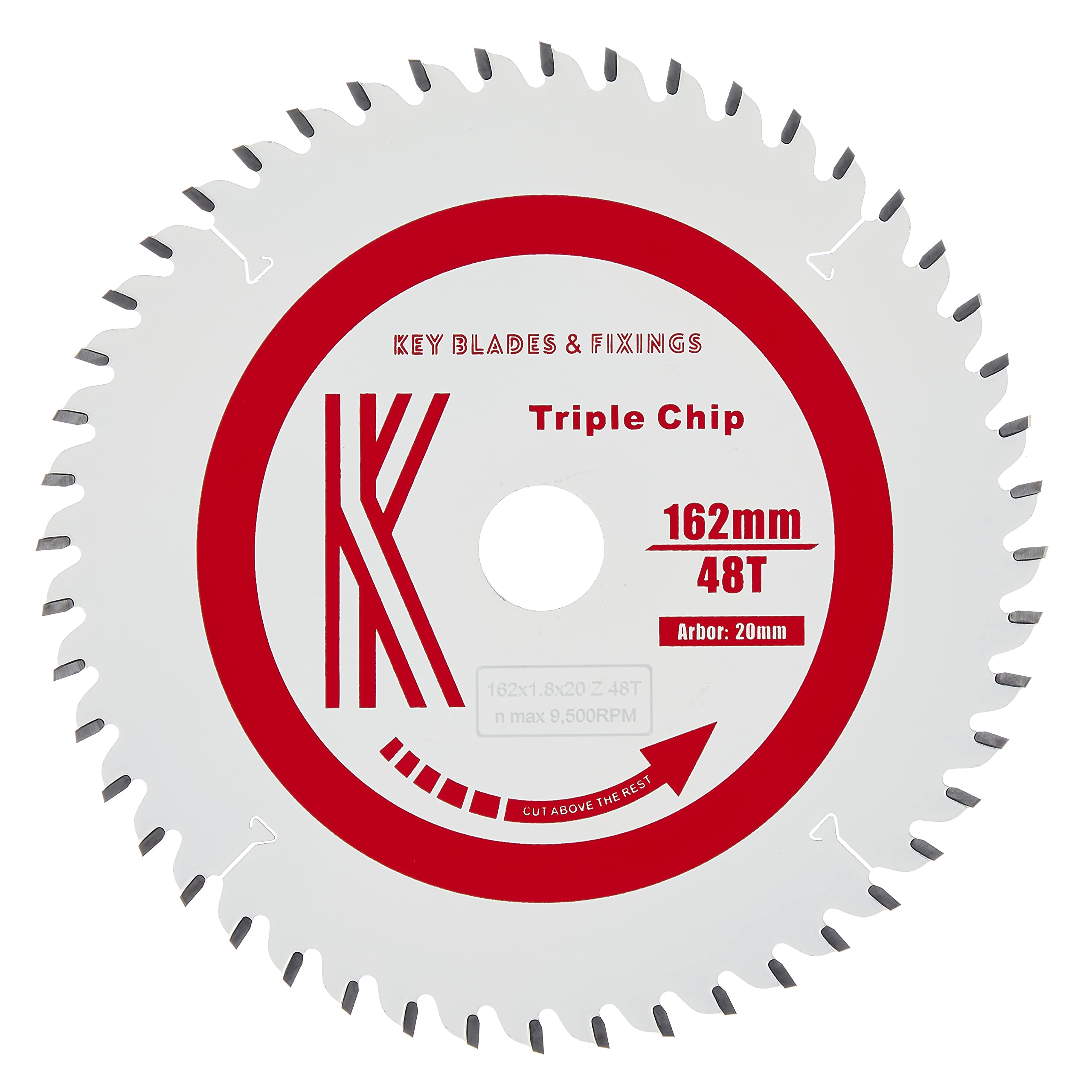 3205 - Key Blades and Fixings 162mm x 1.8mm x 48T Triple Chip Solid Surface and MFC/Laminate Blades for MT55 Mt55cc Mafell Saw Teflon Coated Professional Quality Saw Blade Best for Quality and Price