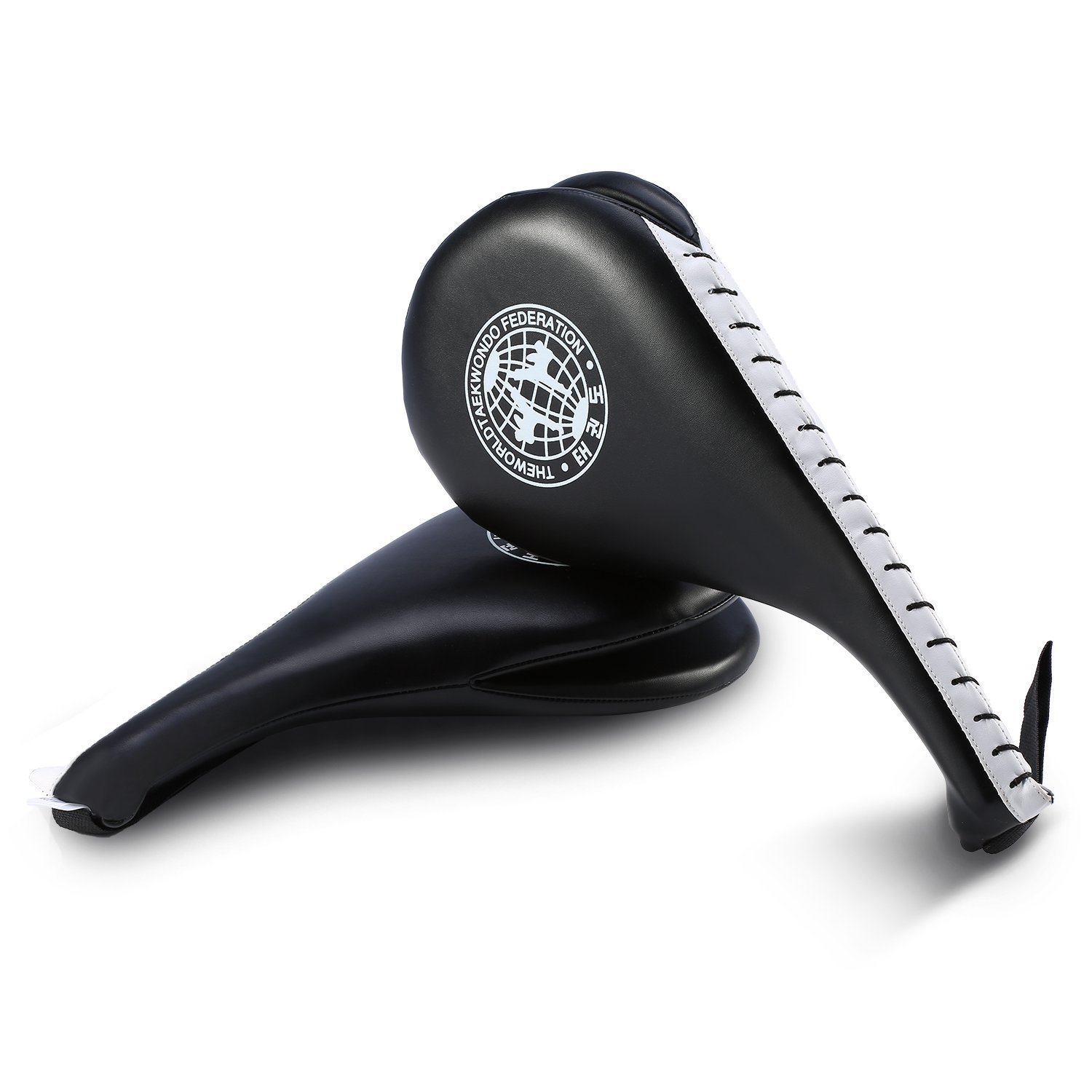 Taekwondo Double Kicking Pads (1 Pair) - High & Low Training Target for TKD, Karate, Kickboxing & Martial Arts - Durable Foam Paddles with Wrist Straps for Secure Grip - Enhance Speed, Accuracy