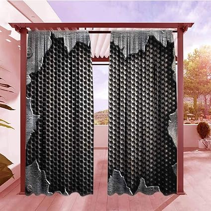 Amazon Com Simple Curtain Modern Grunge Metallic Background